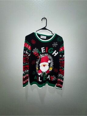 No Boundaries Black Red Green Christmas Crewneck Sweater